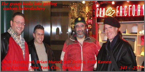 Rob Davenport, Brian Hurrel, Jeff Zeitlin, Fred Ramen examine the local haberdashers